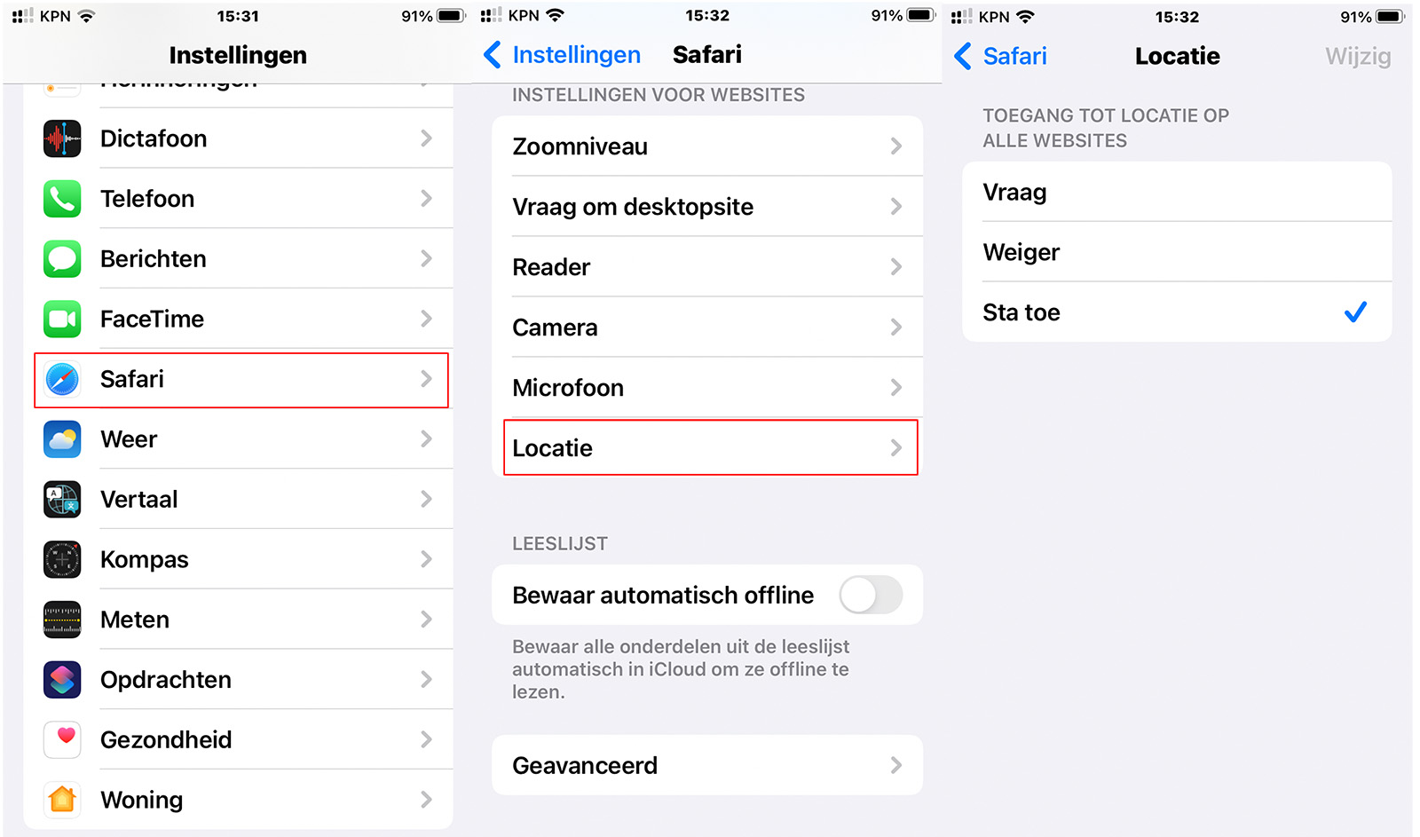 iPhone Safarie uitleg
